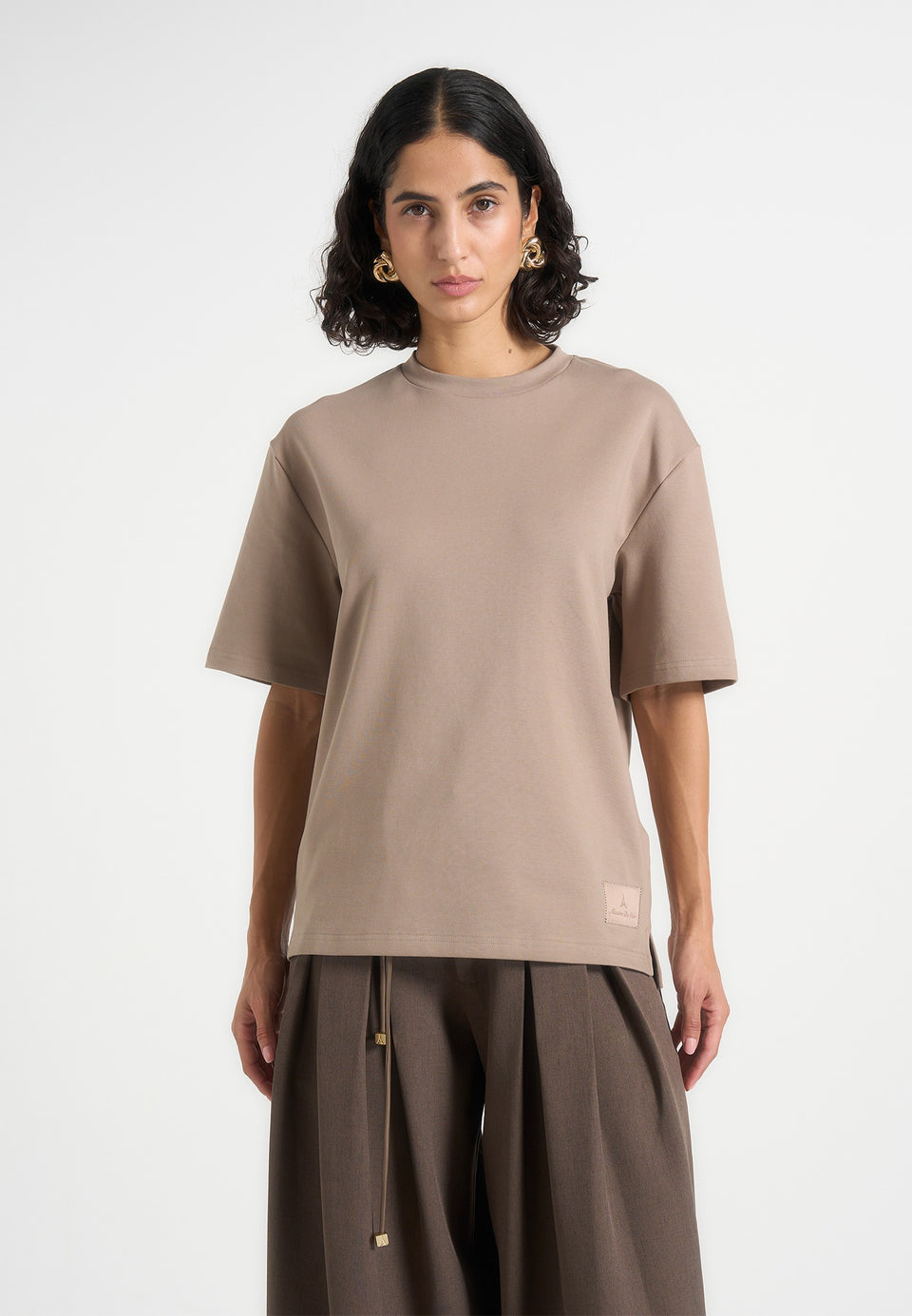 TS007 - Unisex Relaxed Fit Cotton T-Shirt - Taupe