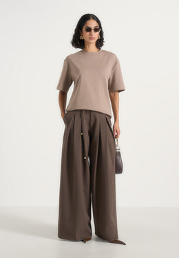 TS007 - Unisex Relaxed Fit Cotton T-Shirt - Taupe