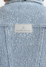 Catherine - Denim Cropped Boucle Jacket - Mid Blue