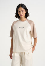 Unisex Signature Raglan Cotton T-Shirt - Cream/Beige