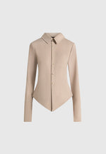 Sonia - Tailored Cinch Shirt - Beige