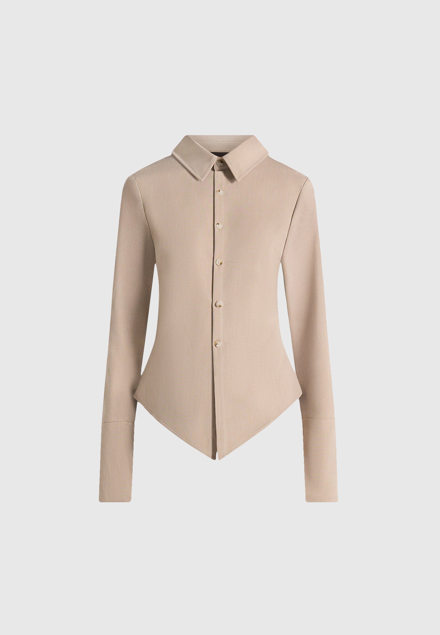 Sonia - Tailored Cinch Shirt - Beige
