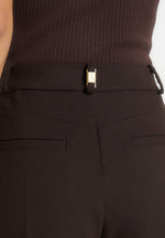 Sophie - Twist Leg Tailored Trousers - Brown
