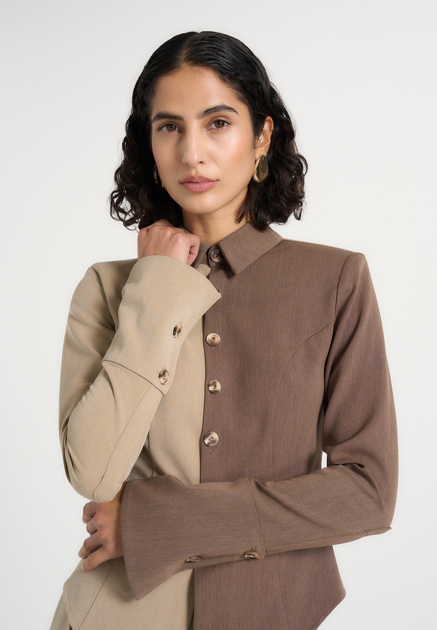 sonia-two-tone-tailored-shirt-taupe-brown