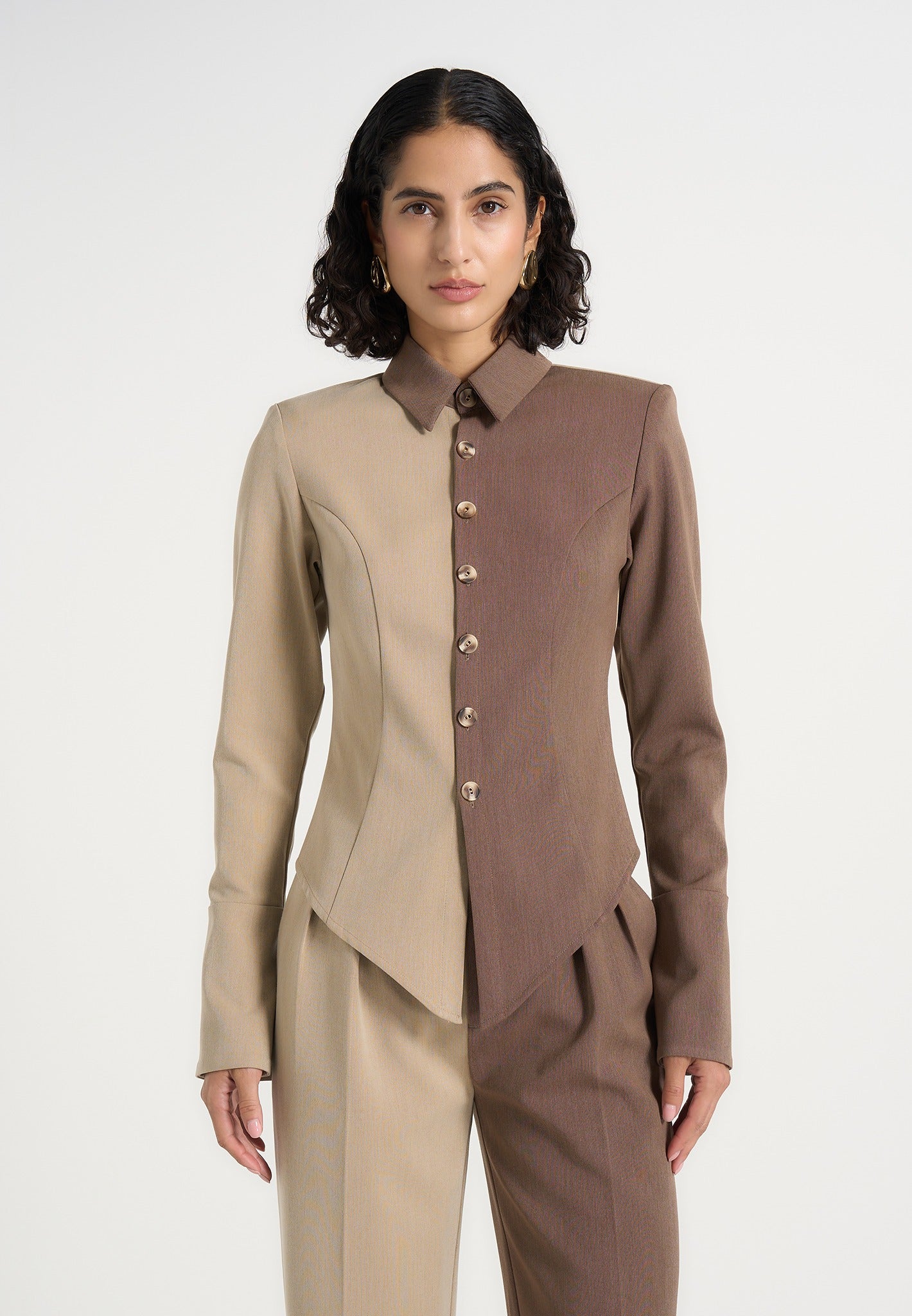 sonia-two-tone-tailored-shirt-taupe-brown