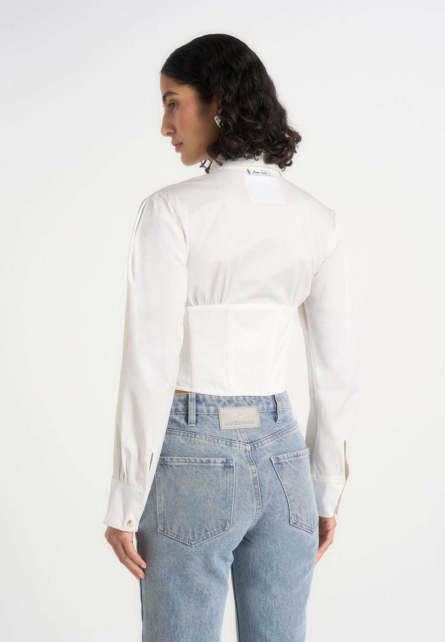 Margot - Cotton Corset Shirt - White