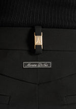 Darlene - Turn Up Detail Tailored Twin Pleat Trousers - Black