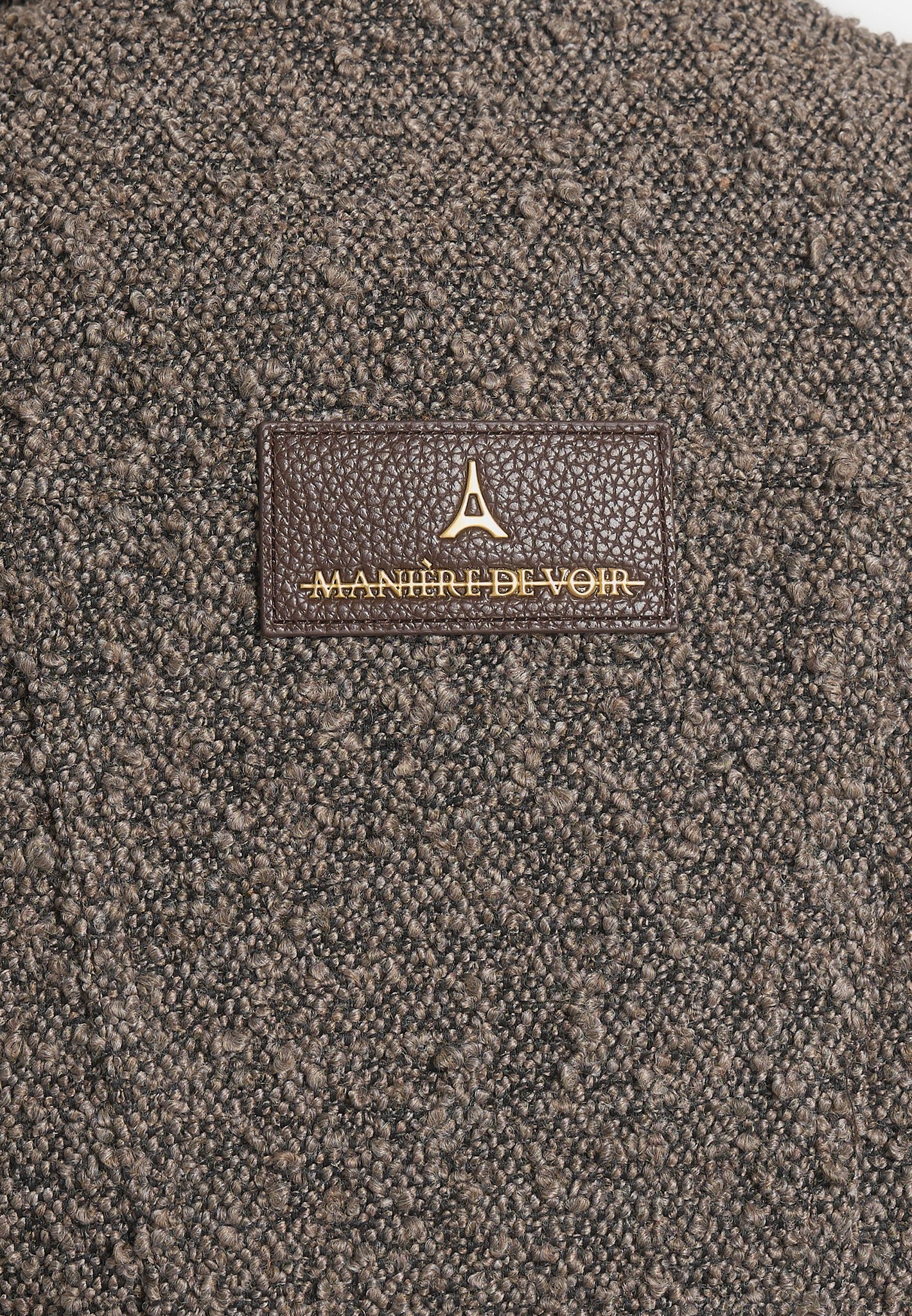 Catherine - Cropped Boucle Denim Jacket - Brown