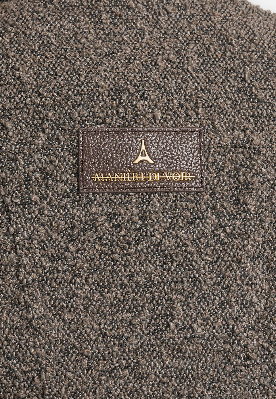 Catherine - Cropped Boucle Denim Jacket - Brown