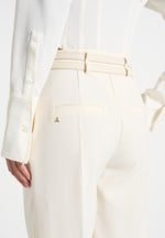 Pascale - Tailored Twin Belt Trousers - Off White