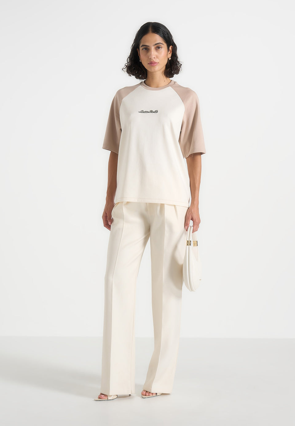 Unisex Signature Raglan Cotton T-Shirt - Cream/Beige