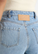 Frida - Eiffel Detail Straight Leg Denim Jeans - Mid Blue