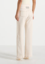 Loane - Twist Leg Boyfriend Jeans With Waist Adjuster - Cream