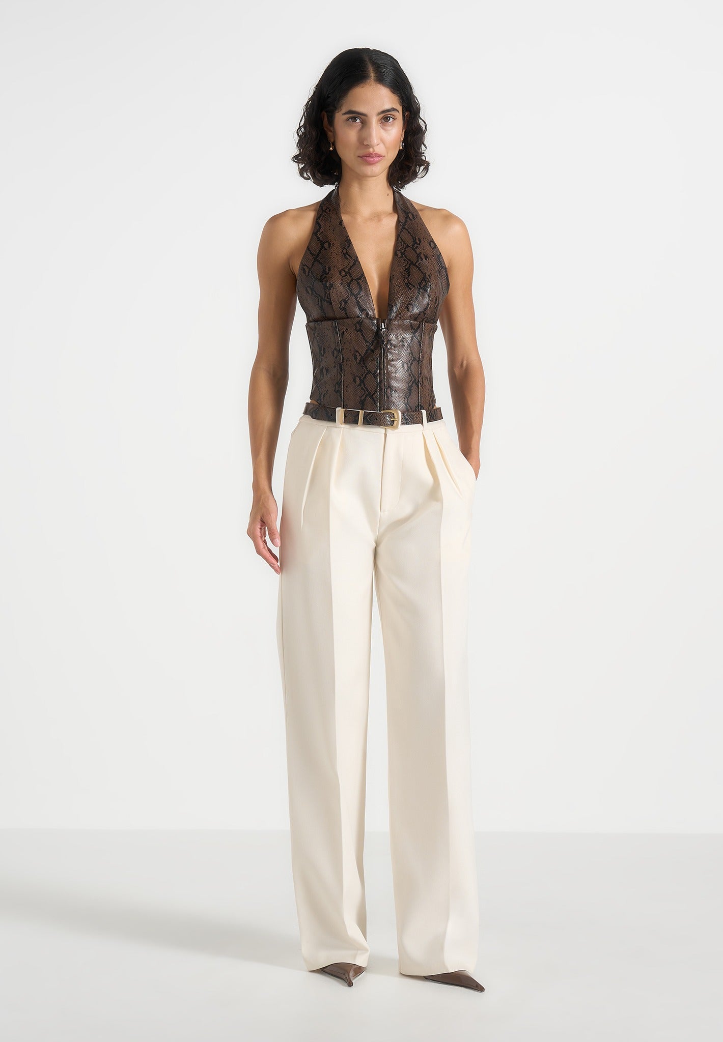 Lilian - Python Belt - Brown/Gold