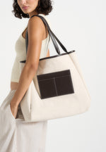 Dakota - Unisex Reversible Leather & Suede Tote Bag - Brown