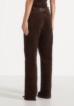 Clover - Mid-Rise  Corduroy Trousers - Brown