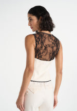 Veronica - Lace Tailored Corset Waistcoat – White