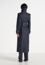 Esther - Denim Trench Coat With Double Belt - Indigo