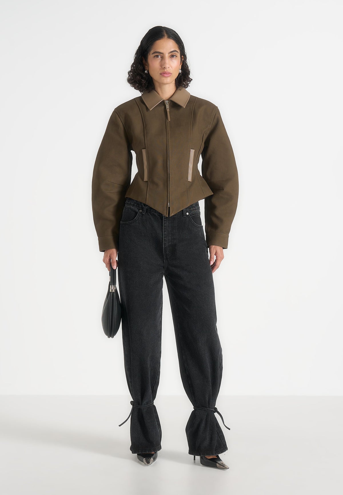 Sky - Hourglass Gabardine Jacket - Khaki