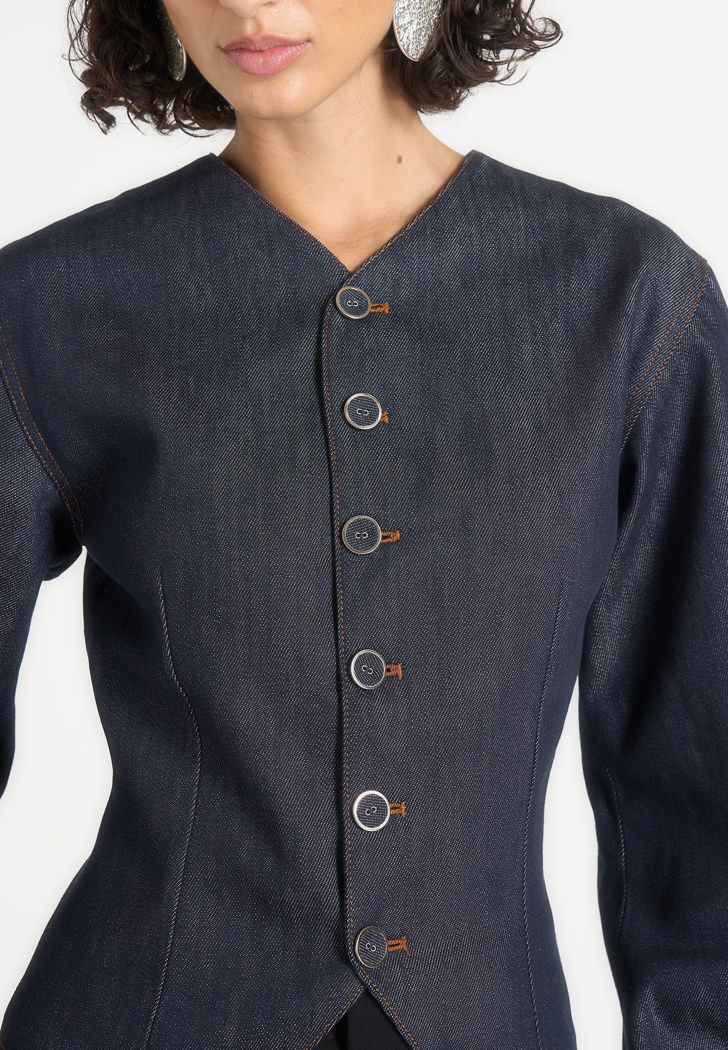 Aya - Denim Hourglass Jacket - Indigo