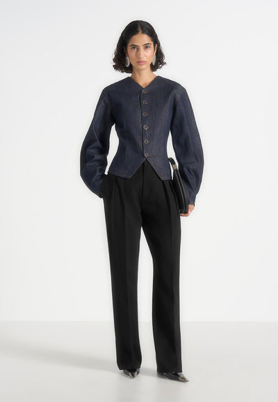 Aya - Denim Hourglass Jacket - Indigo