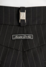 Lorette - Pinstripe Twin Pleat Tailored Shorts - Black