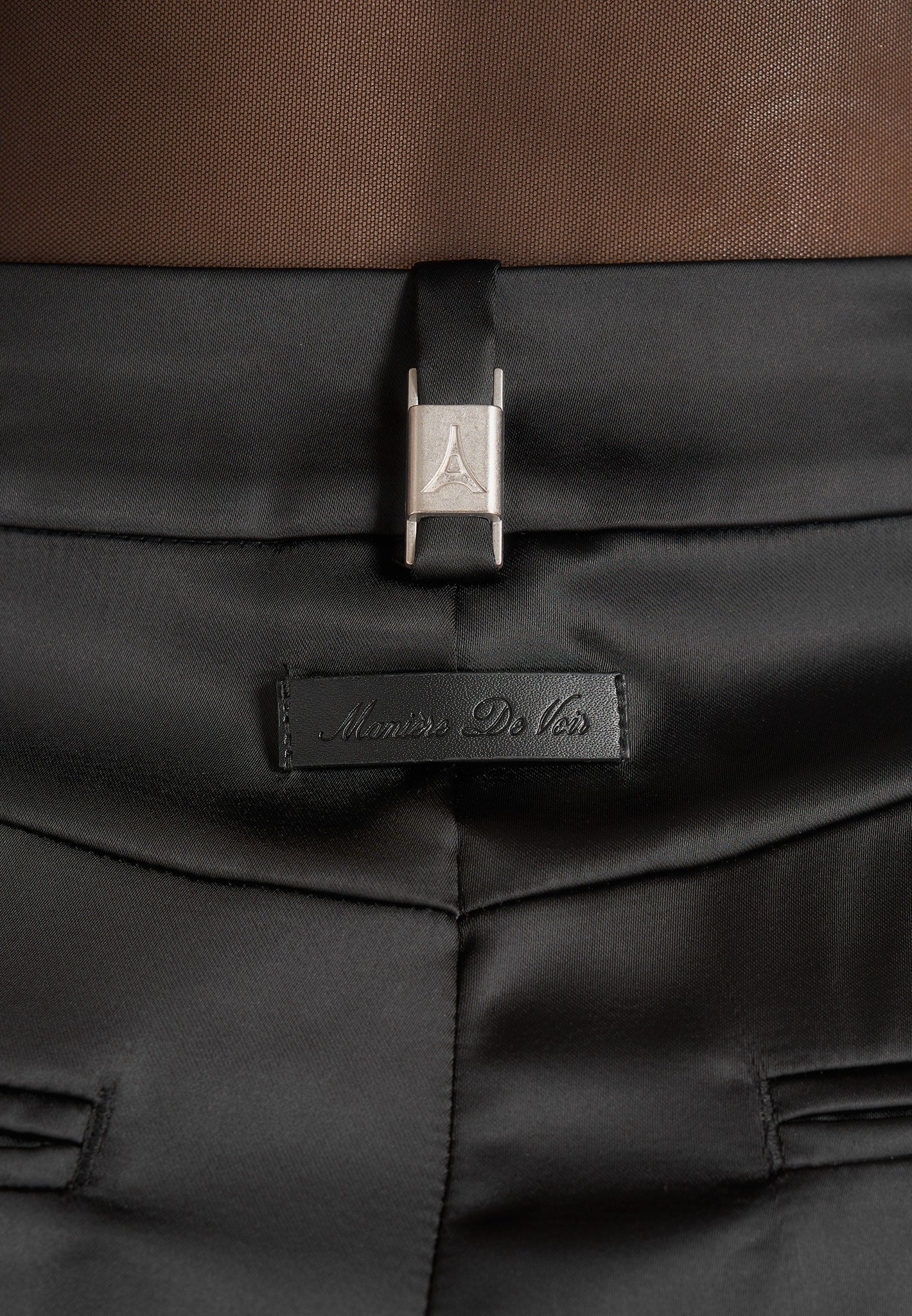 Julie - Satin Twin Pleat Trousers - Black