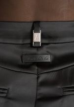 Julie - Satin Twin Pleat Trousers - Black