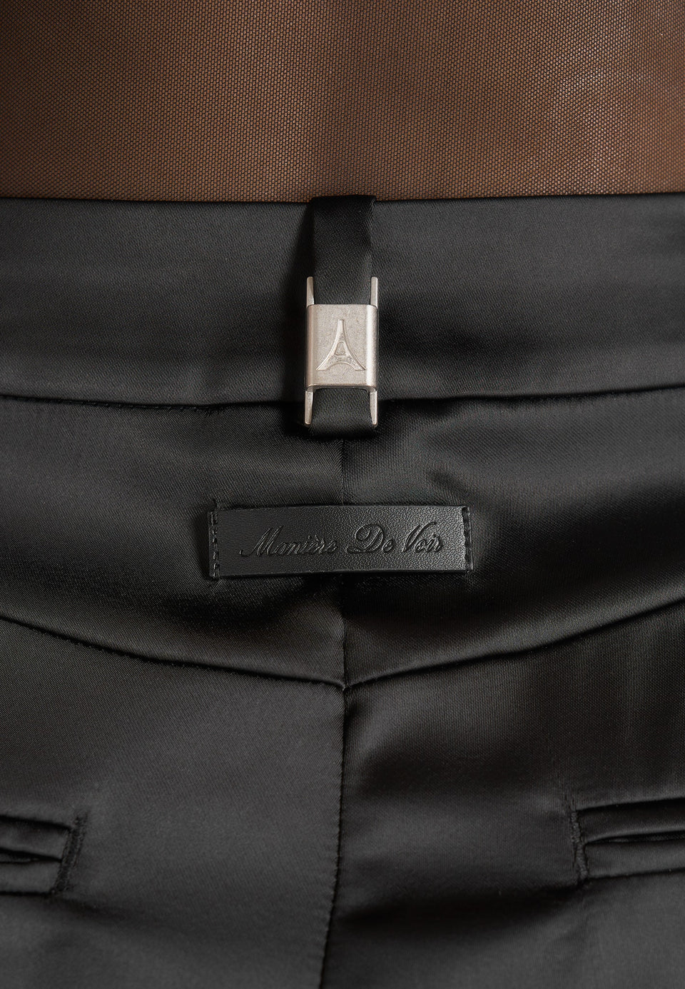 Julie - Satin Twin Pleat Trousers - Black