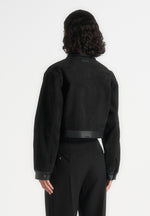 Denise - Suede & Pebbled Leather Jacket - Black
