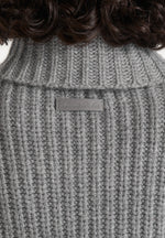 Amaya - Roll Neck Knit Jumper With Cuffs - Grey