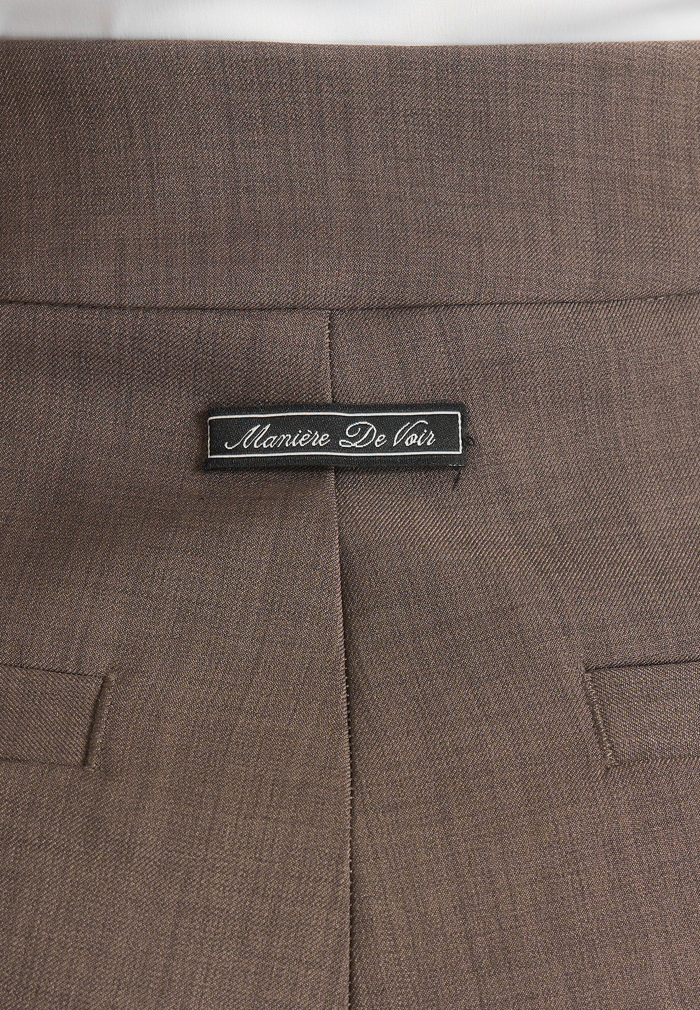 Elsa - High Waisted Tailored Trousers - Dark Taupe
