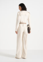 Ruby - Linen Belted Utility Jumpsuit - Natural
