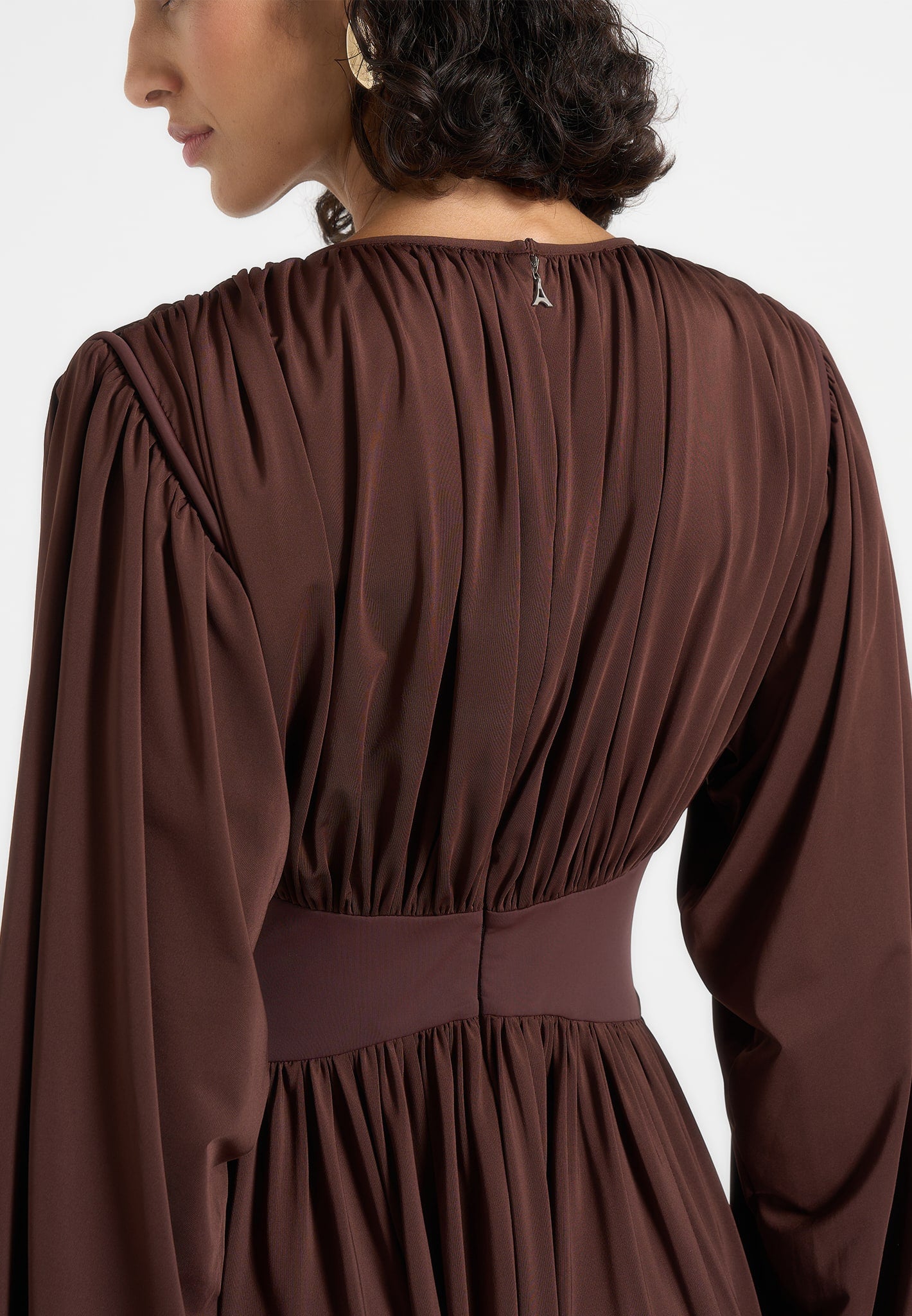 Ivana - Corset Maxi Dress with Detachable Sleeves – Brown