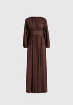 Ivana - Corset Maxi Dress with Detachable Sleeves – Brown