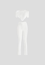 Knitted Backless Jumpsuit - Off White