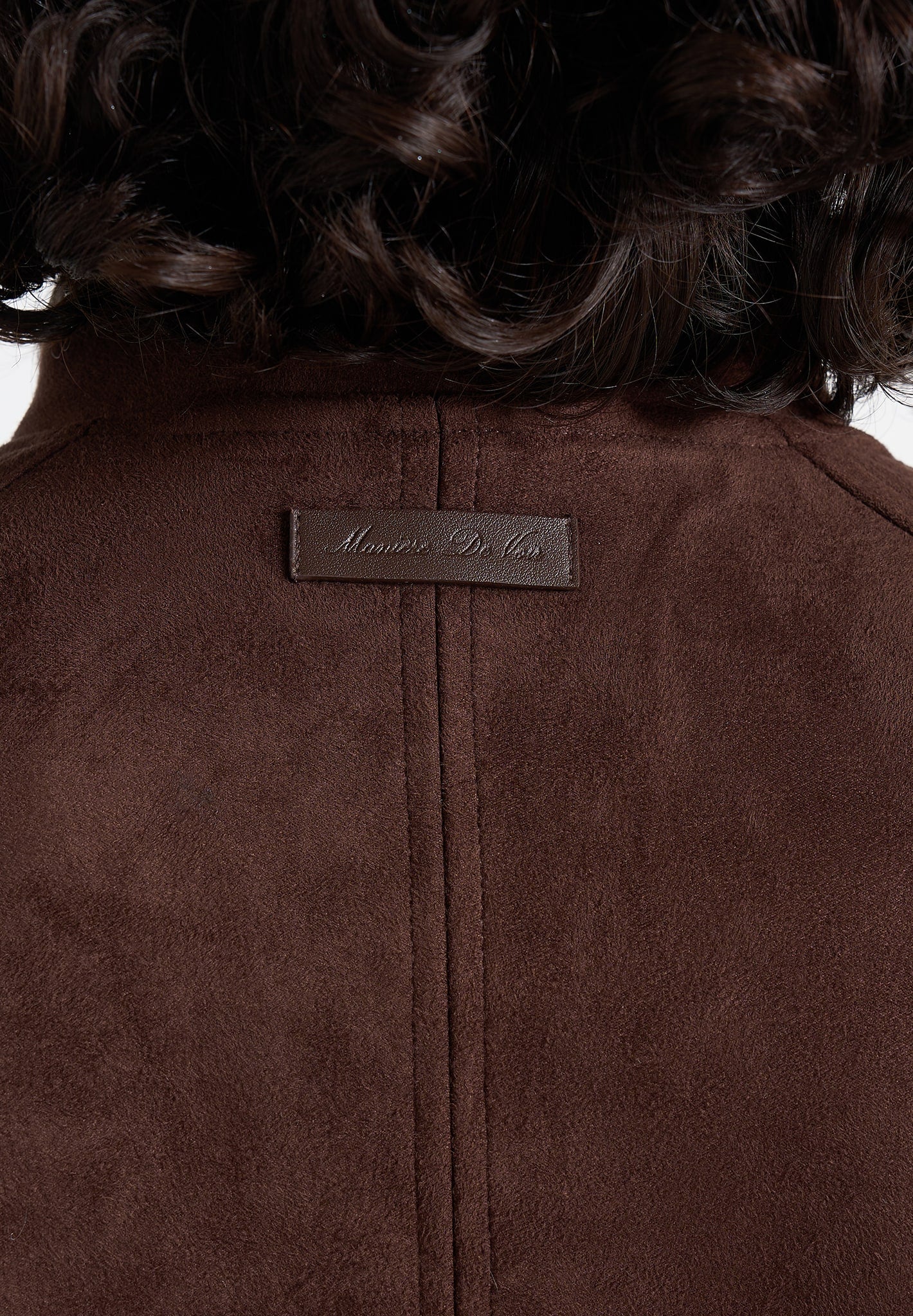 Romain - Unisex Suede Funnel Neck Bomber Jacket - Brown