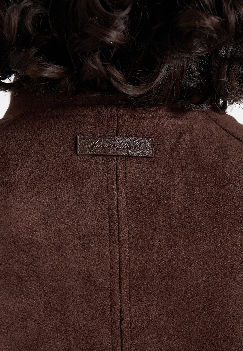 Romain - Unisex Suede Funnel Neck Bomber Jacket - Brown