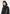 Romain - Unisex Leather Funnel Neck Bomber Jacket - Black
