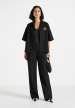 Alexis - Unisex Cote d'Azur Boxy Shirt - Black