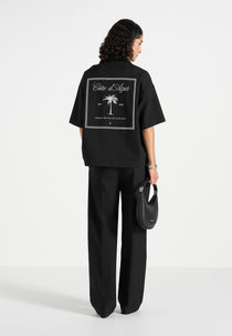 Alexis - Unisex Cote d'Azur Boxy Shirt - Black