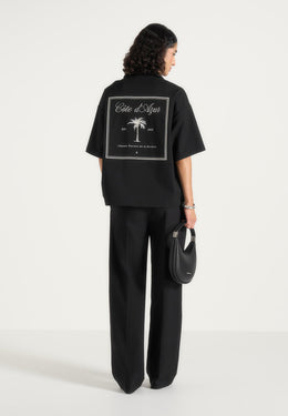 Alexis - Unisex Cote d'Azur Boxy Shirt - Black