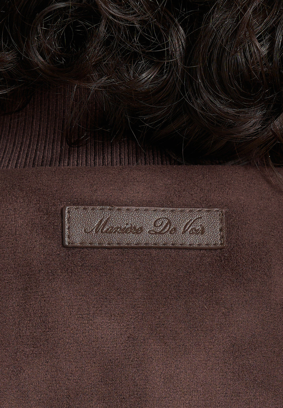Delfina - Suede Layered-Shoulder Cropped Bomber Jacket - Brown