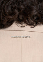 Kira - Tie-Waist Barrel Leg Tailored Jumpsuit - Beige
