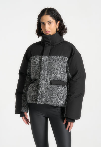 oversized-tweed-puffer-jacket-black