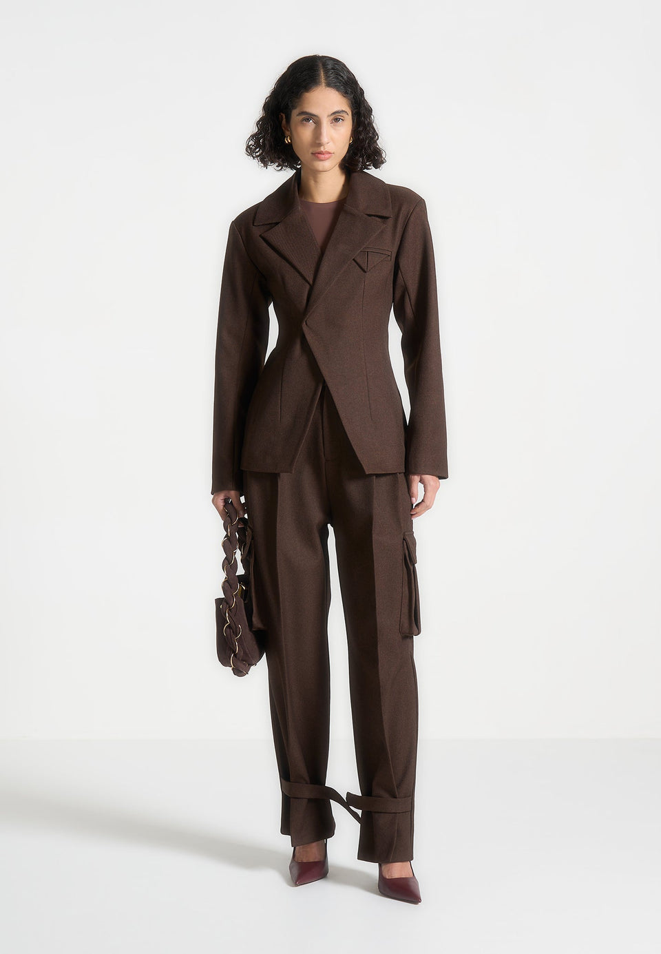 danielle-tailored-pleated-cargo-trousers-brown