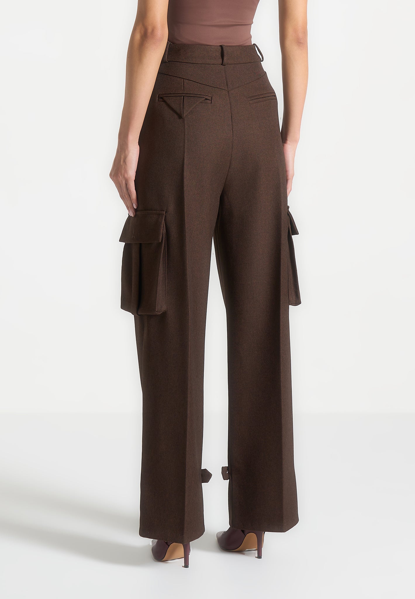 danielle-tailored-pleated-cargo-trousers-brown
