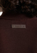 Madeline - Wool-Blend Turtleneck Knit Bodysuit - Brown