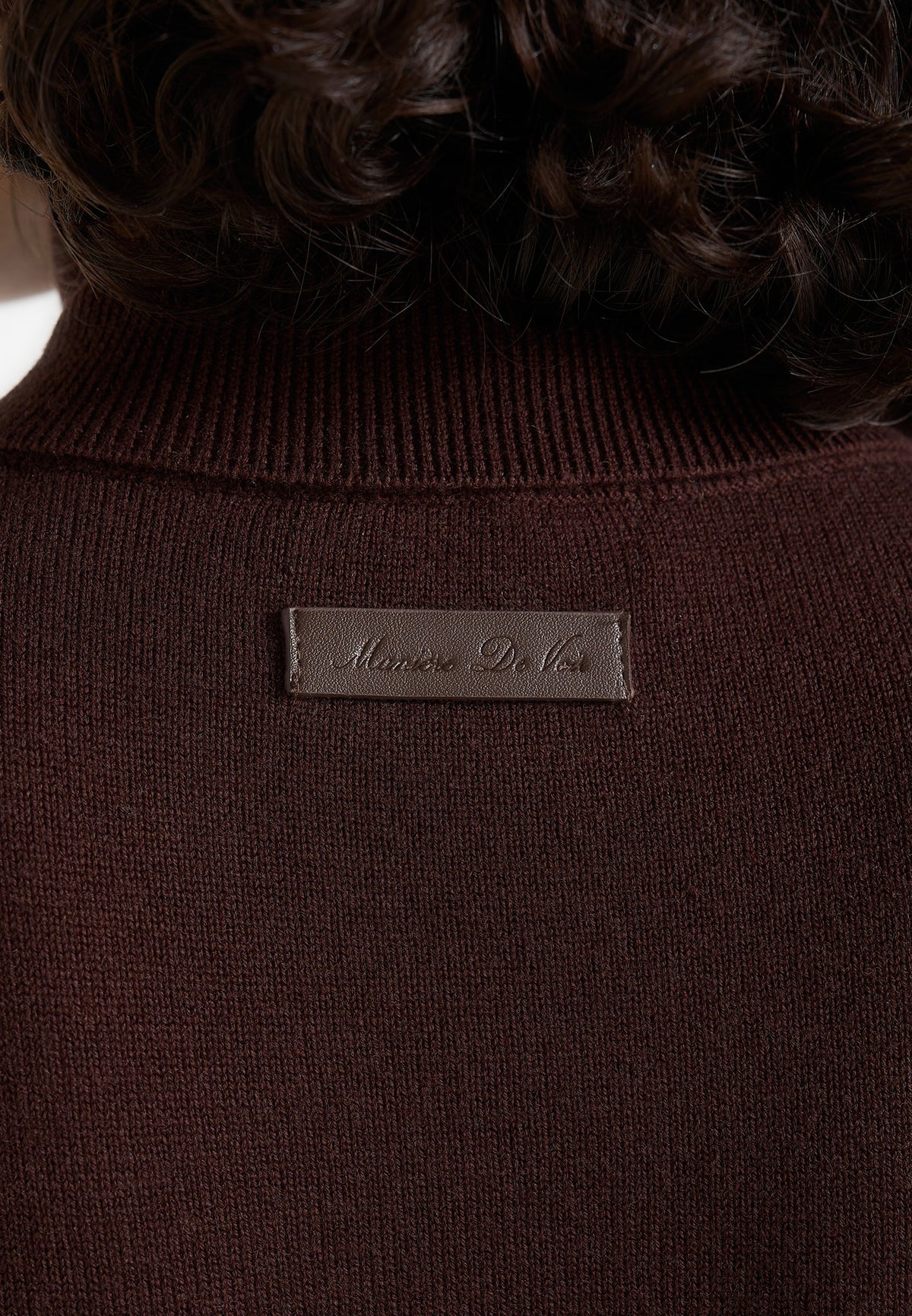 Madeline - Wool-Blend Turtleneck Knit Bodysuit - Brown