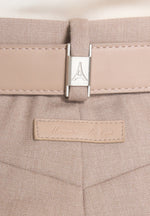 Jodie - Belted Box Pleat Tailored Trousers - Taupe